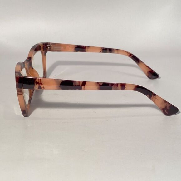 1072 Gretchen Reading Glasses 2.5 Square Pink Brown Tortoise Oversize NWT - Picture 4 of 9